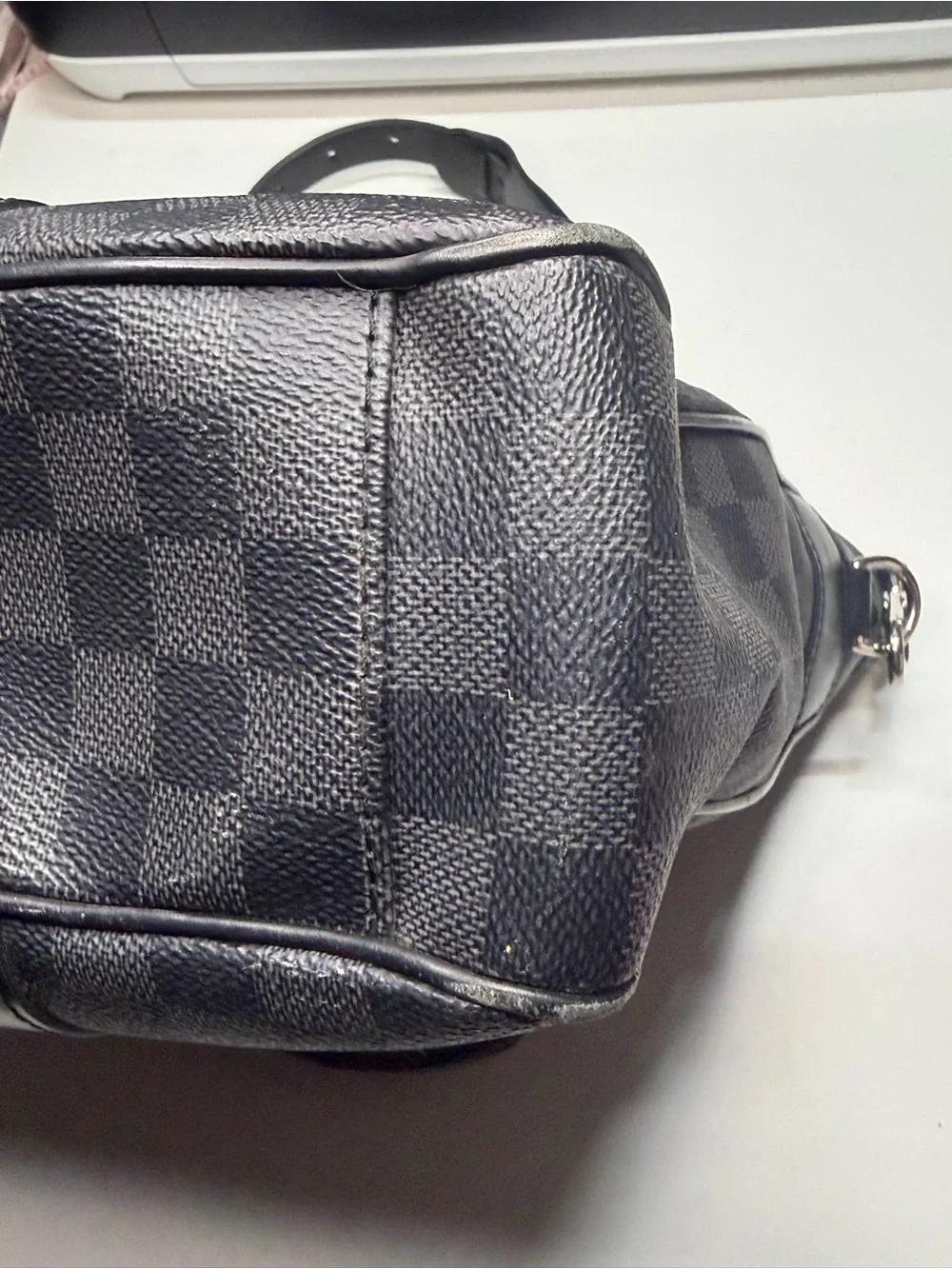 Louis Vuitton Black Damier Graphite Messenger Briefcase with Top Handles
